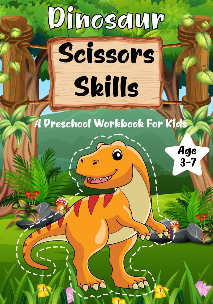 Dinosaur Scissor Skills Workbook for kids