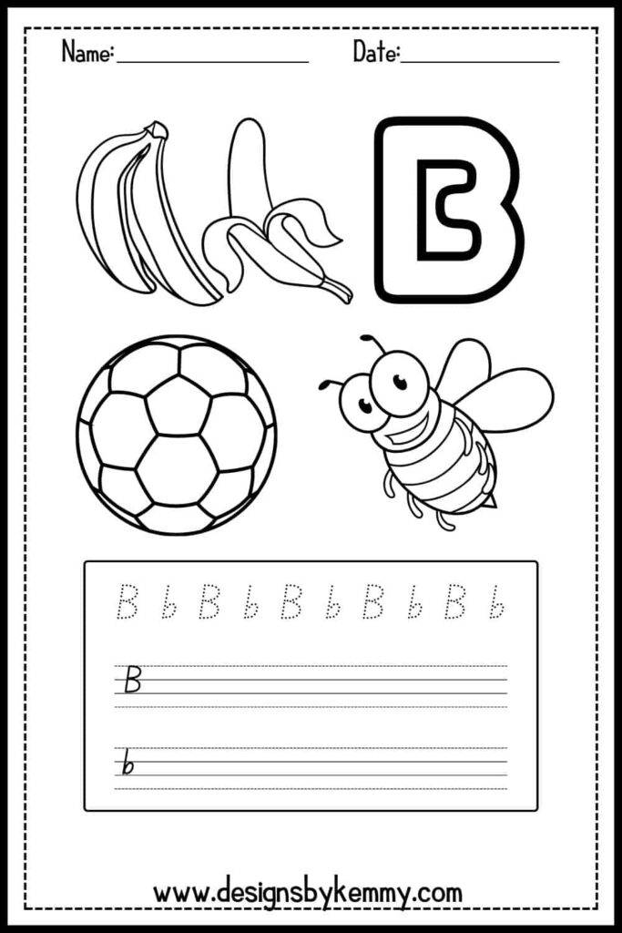 Tracing the letter b worksheet