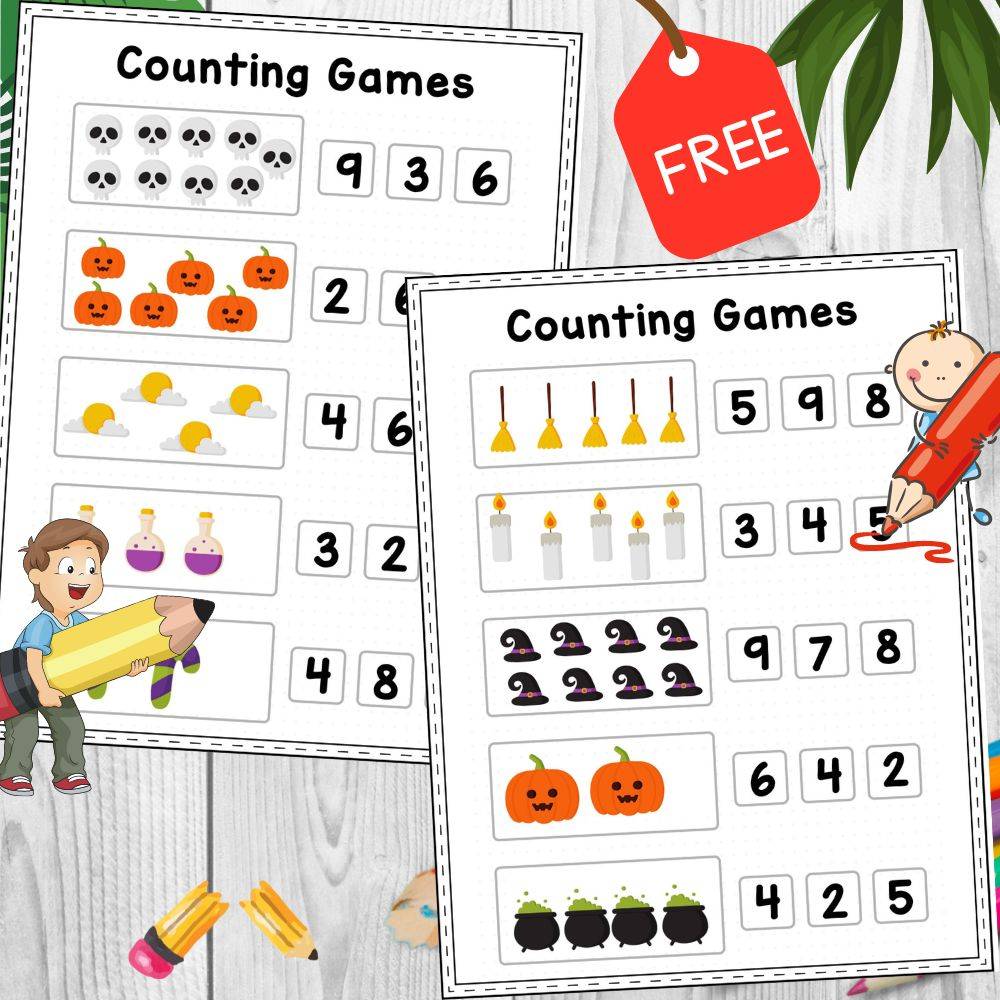 Halloween Counting Game Worksheet