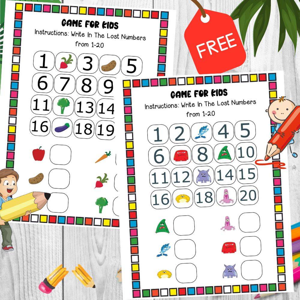 Free Numbers Worksheet For Kids