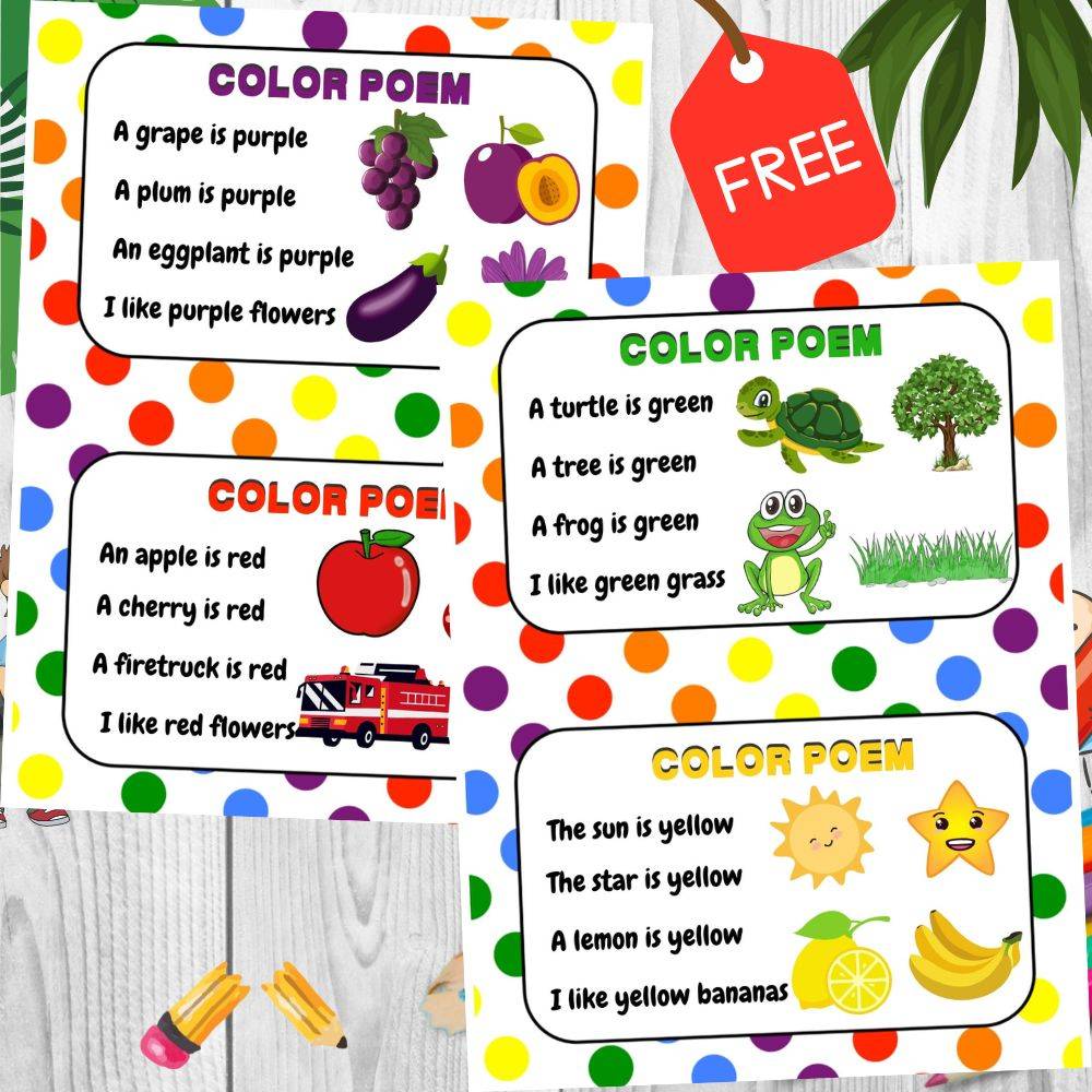 Color Poem Worksheet For Kids