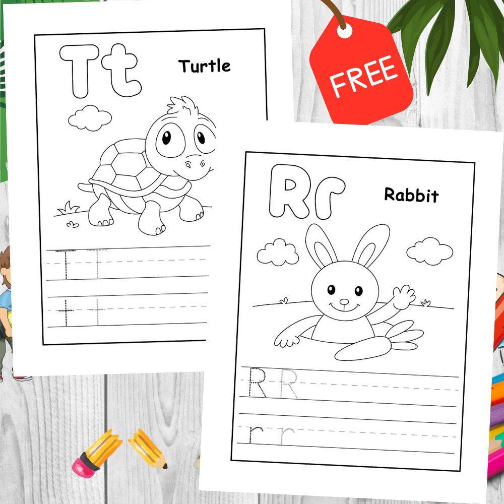 Animal Alphabet Coloring Worksheet For Kids
