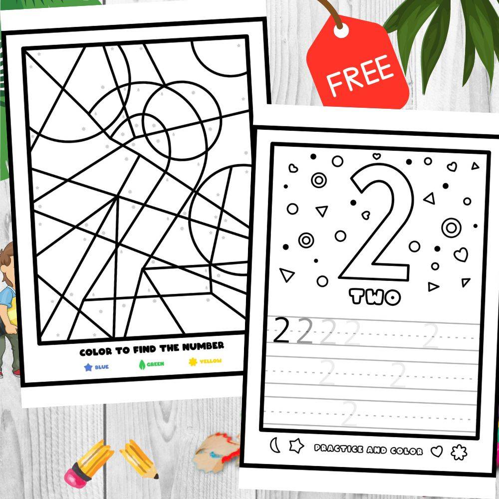 Color And Trace Numbers Worksheet For Kids
