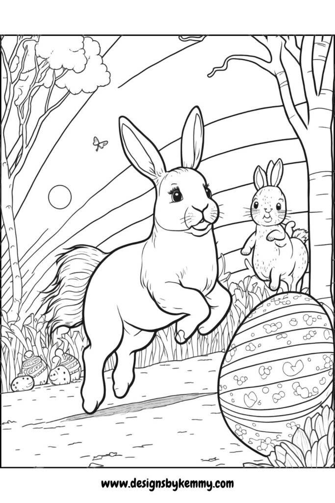 Bunny And Unicorn Coloring Pages