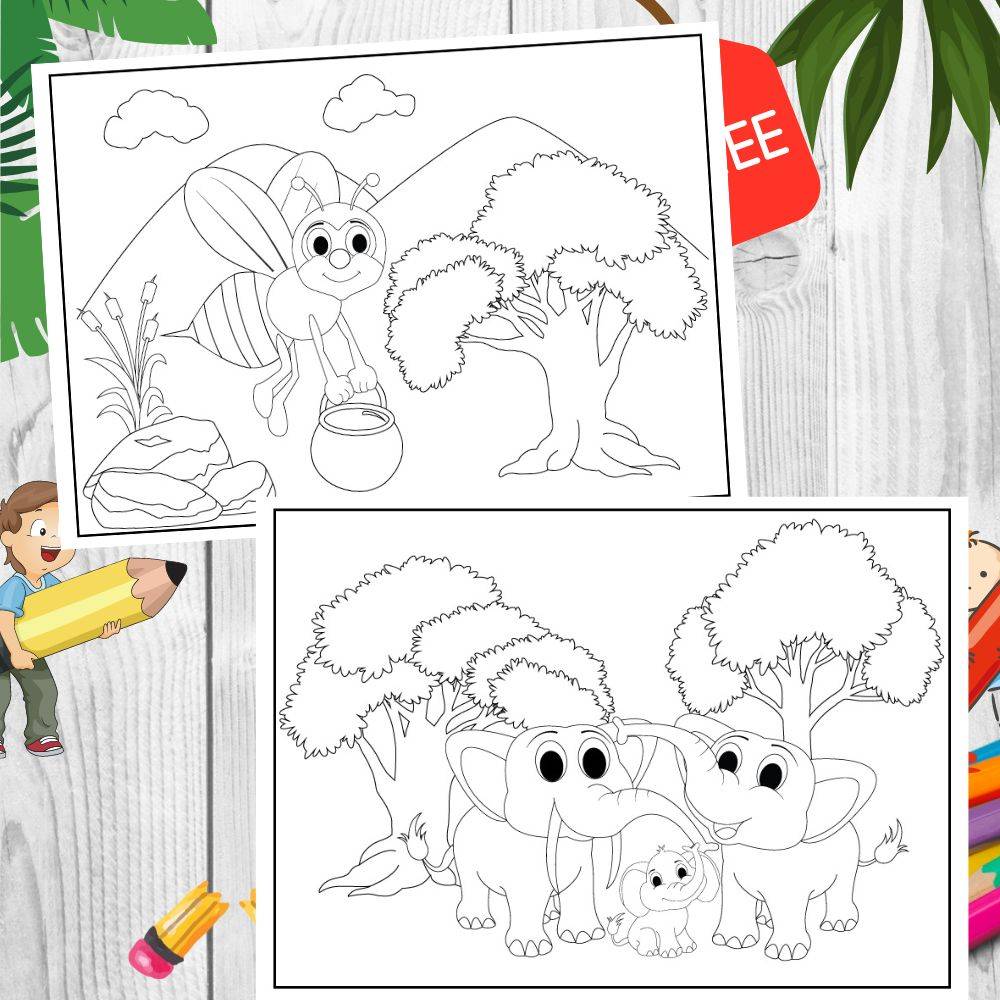 Cute Animals Coloring Pages For Kids