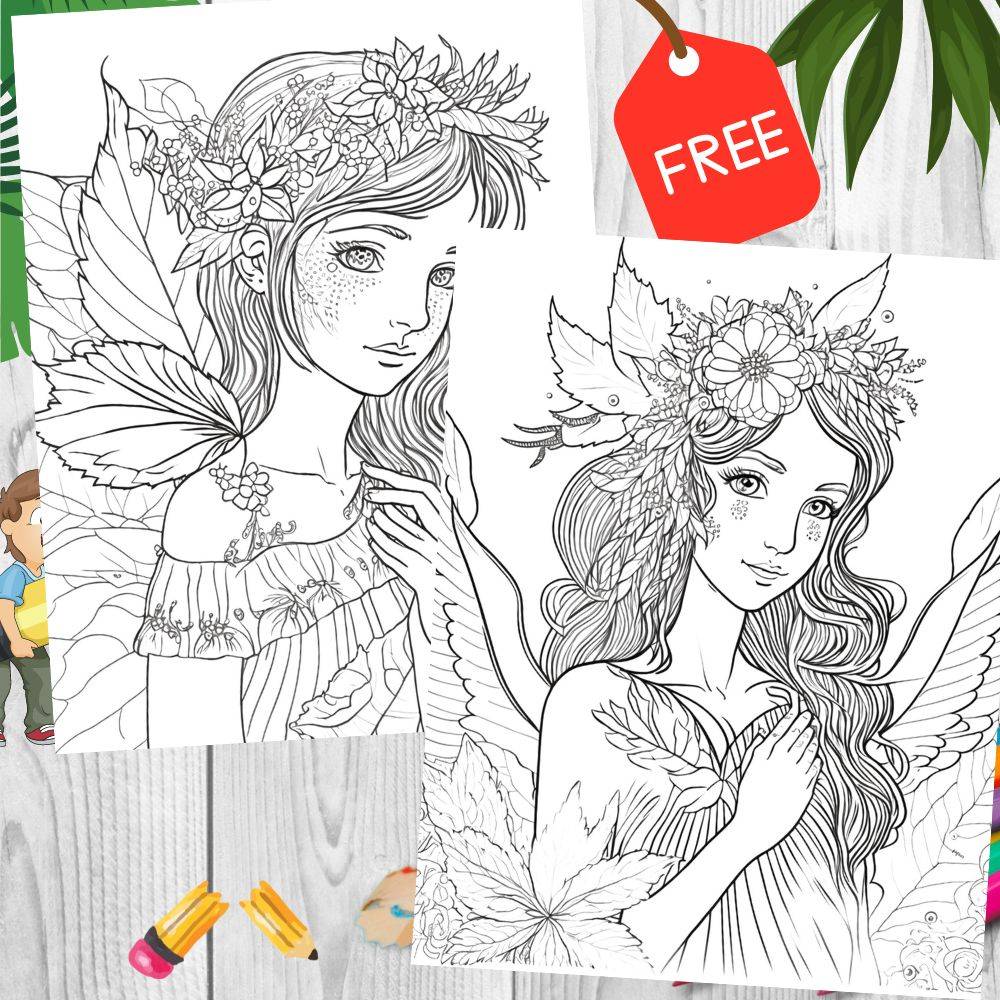 Fairy Girl Face Coloring Pages