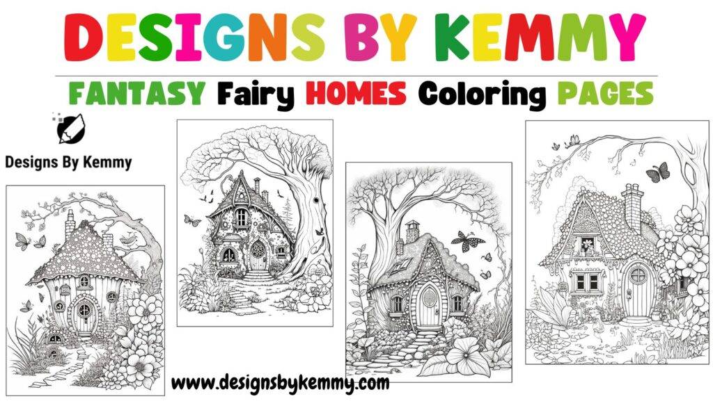 Fantasy Fairy Home Coloring Pages For Adults