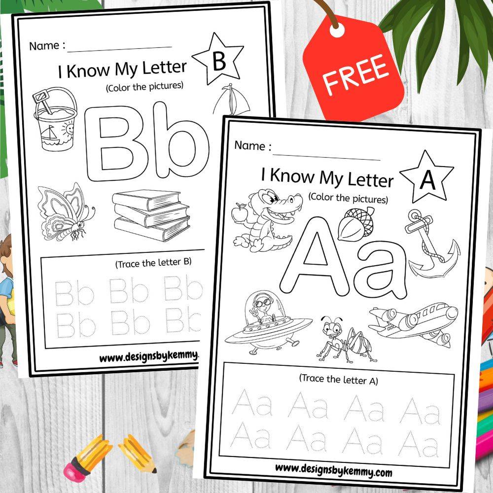 Alphabet Tracing And Coloring Worksheet