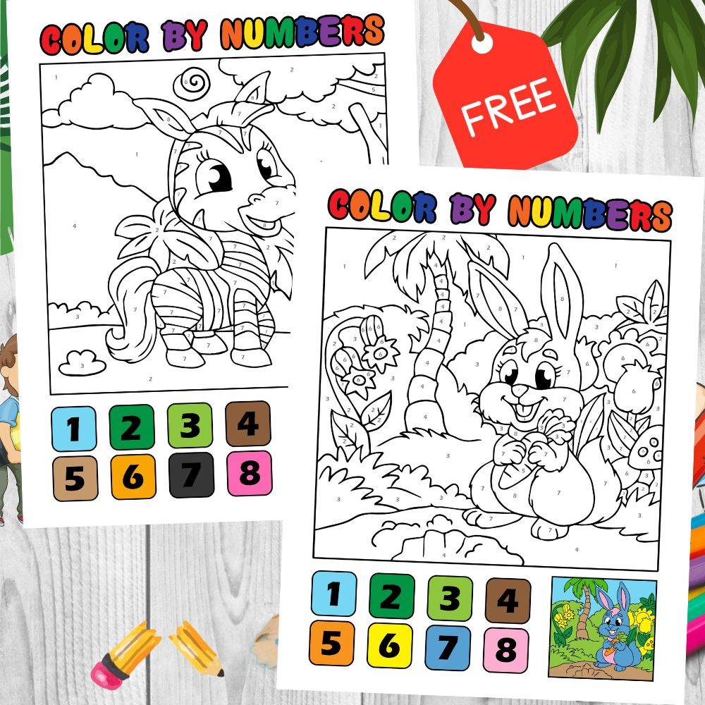 Animal Coloring Pages - Color By Number