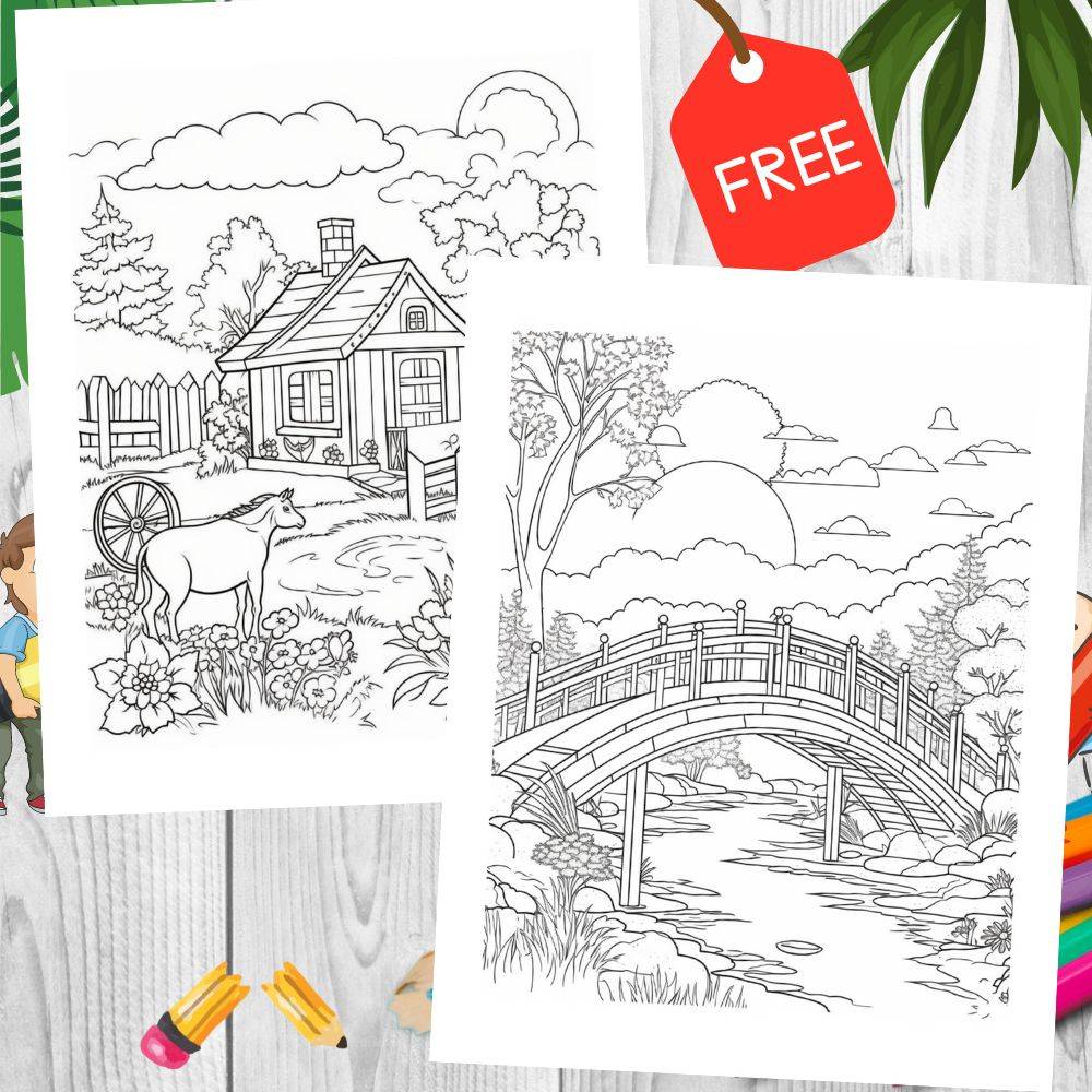 Scenery Coloring Pages For Adults
