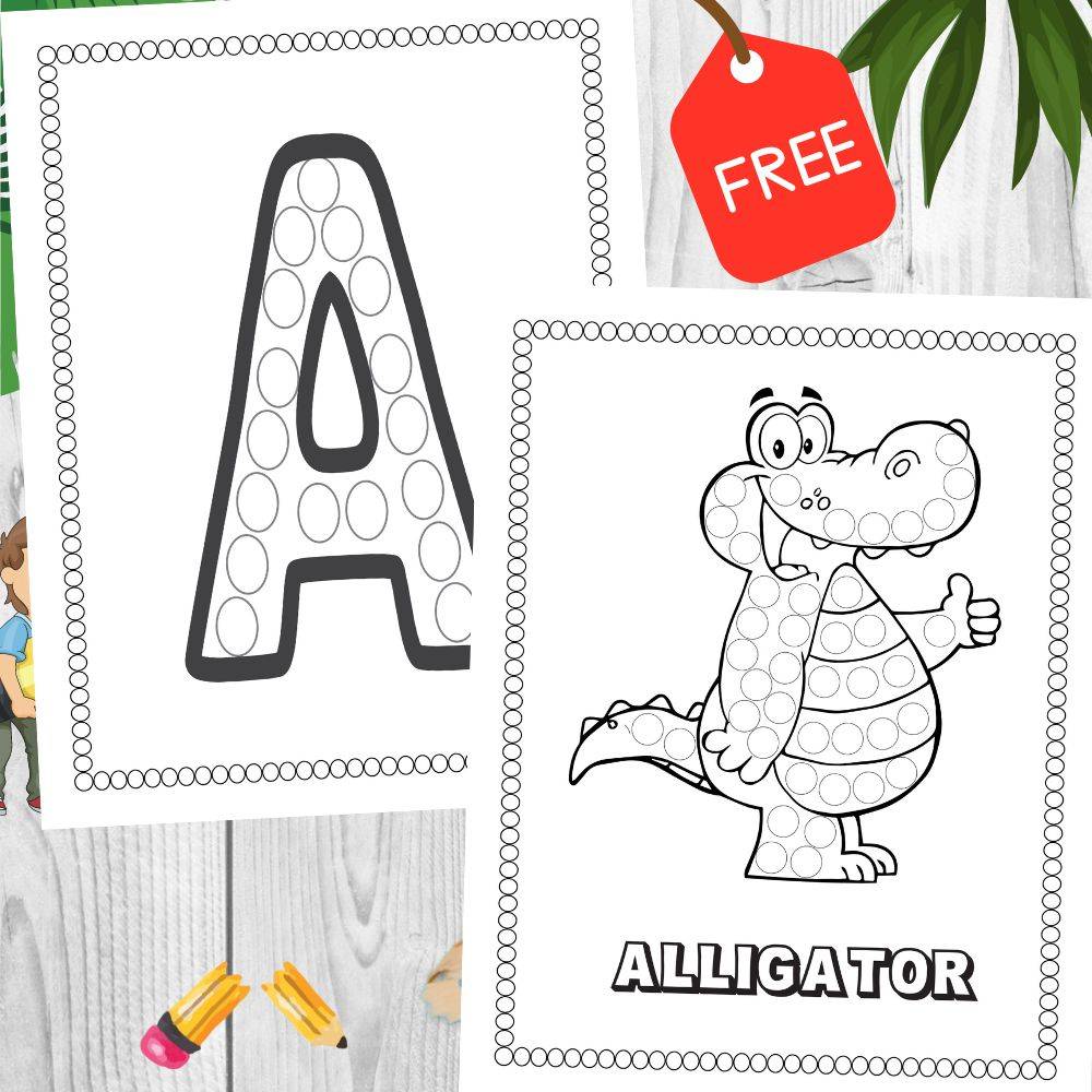 Dot Marker Alphabet and Animals Activity Pages For Kids