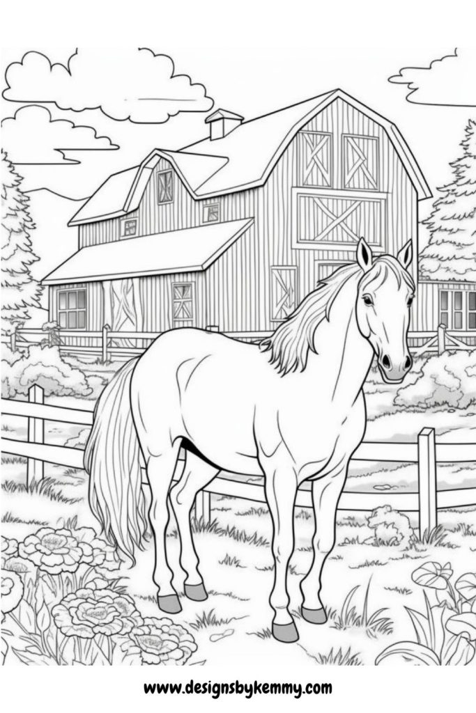 Country Farm Coloring Pages