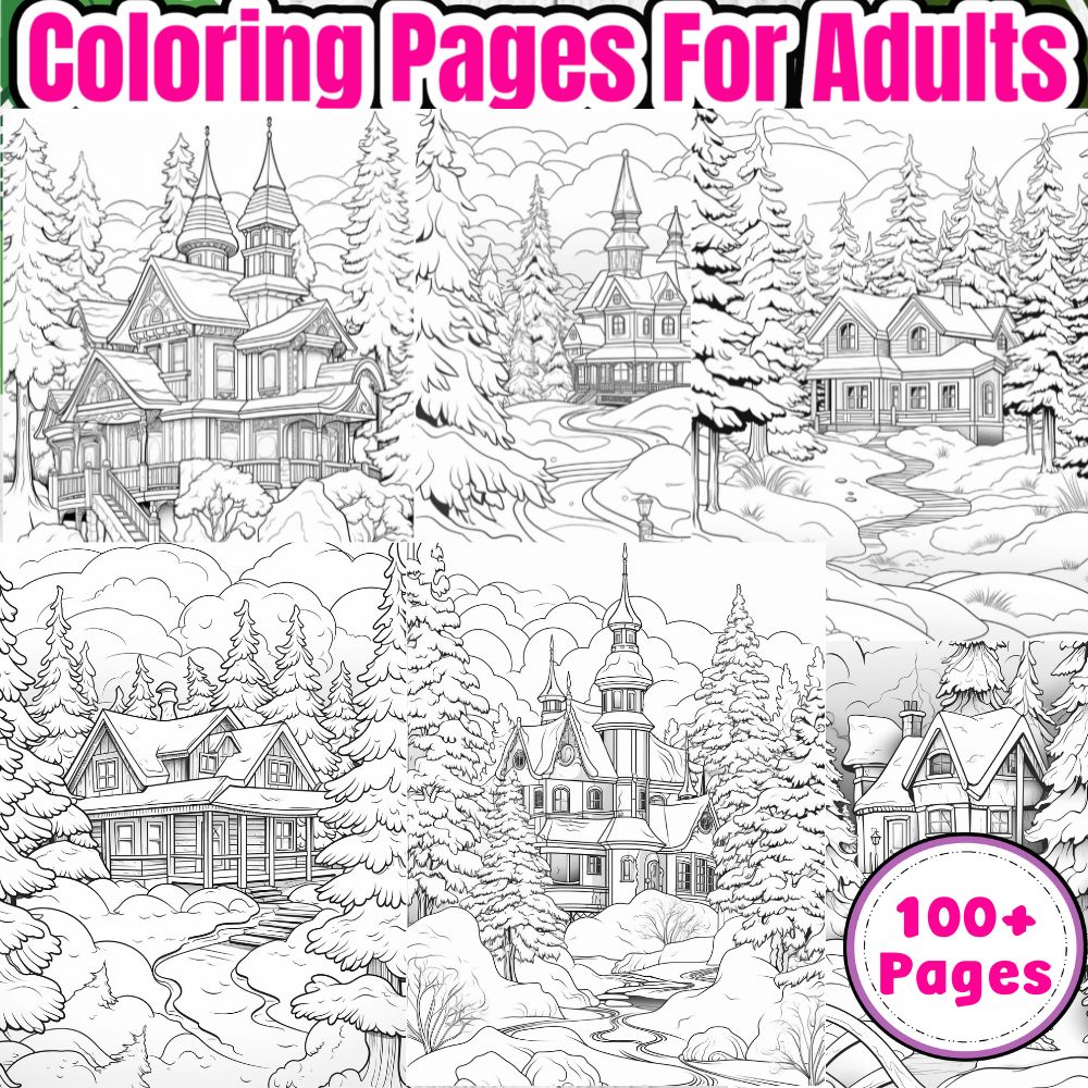 Winter House Coloring Pages